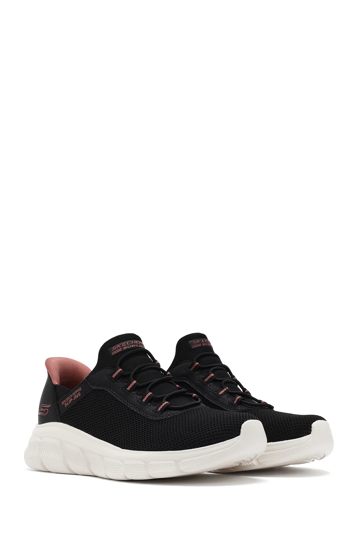 Skechers Kadın Siyah Bobs B Flex - Fan Fav Kalın Tabanlı Kumaş Sneaker - Image 3