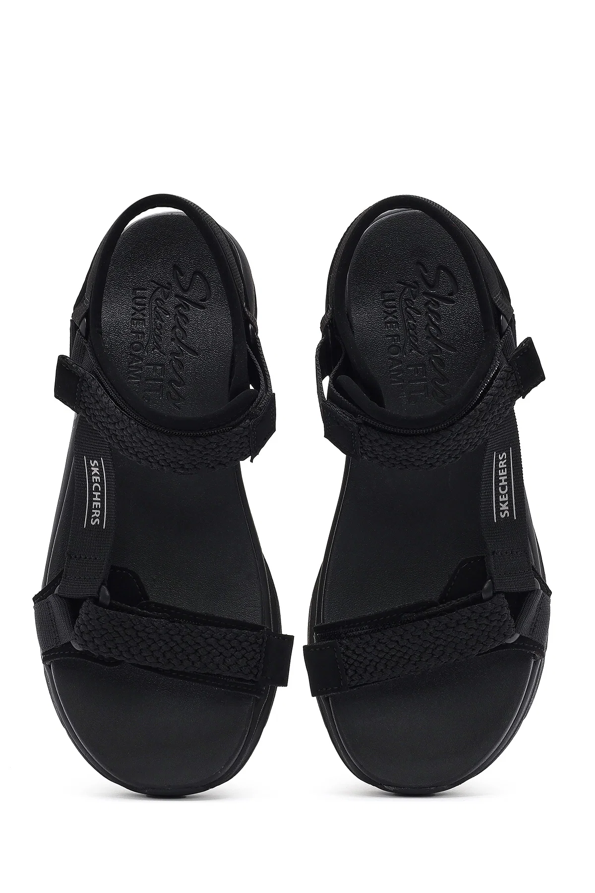 Skechers Kadın Siyah D'lux Walker - Pretty Field Kalın Tabanlı Sandalet - Image 7