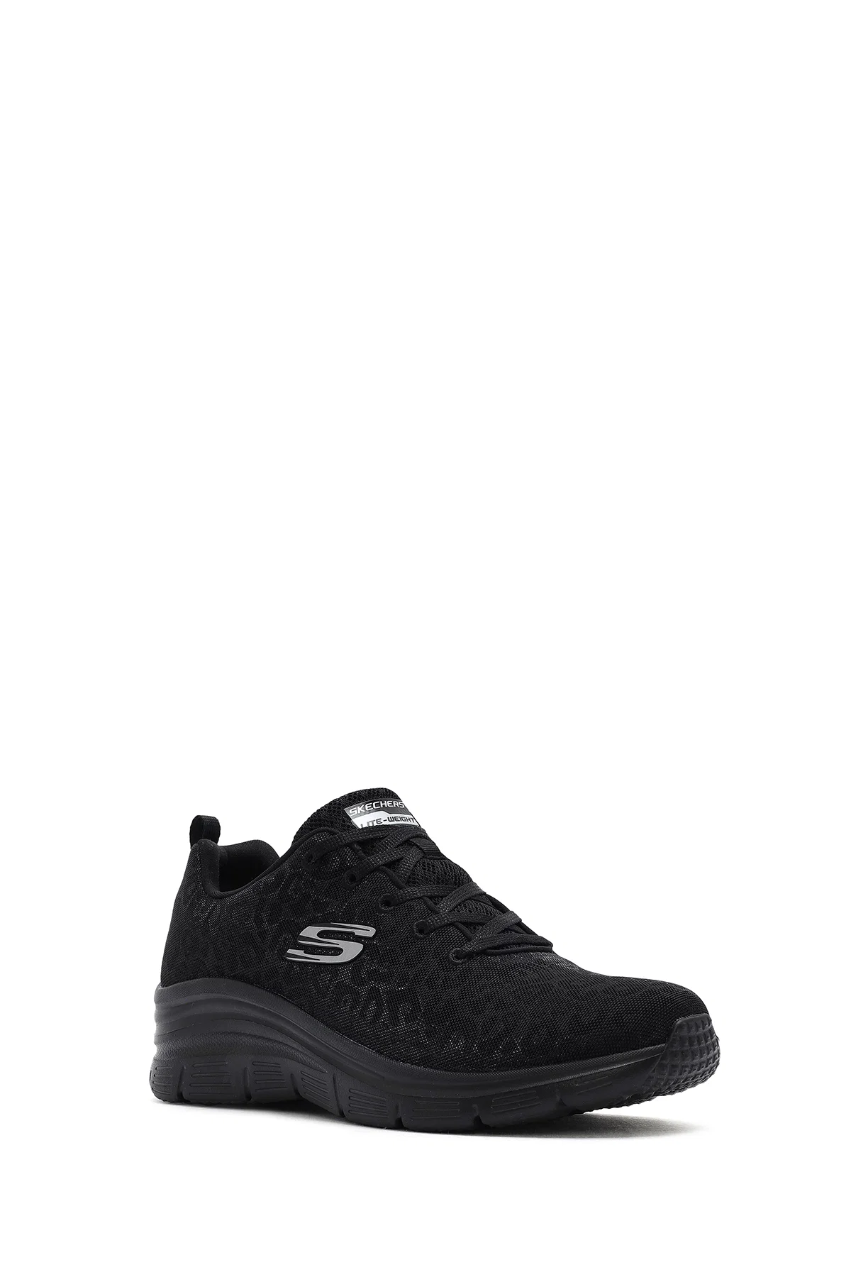 Skechers Kadın Siyah Fashion Fit Bağcıklı Kalın Tabanlı Kumaş Sneaker - Image 6