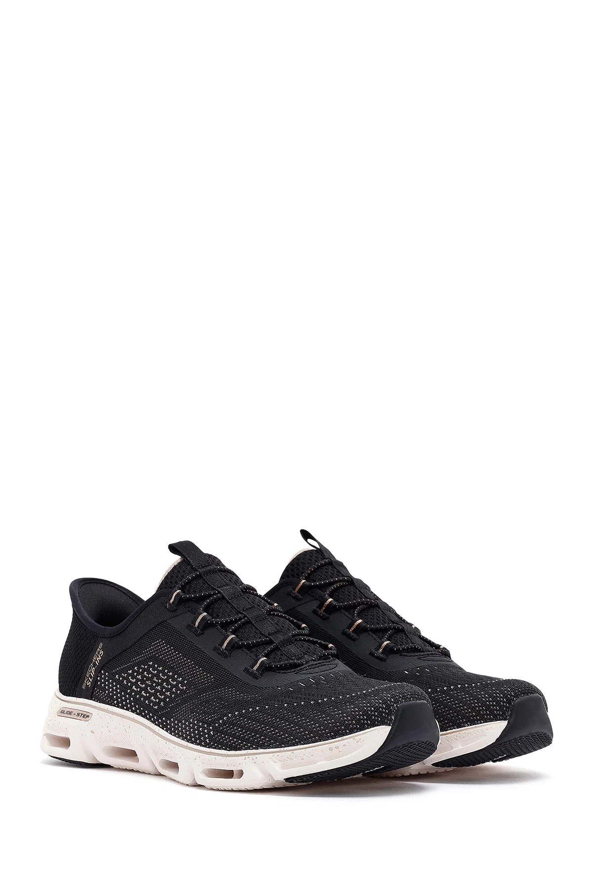 Skechers Kadın Siyah Glide Bağcıklı Kalın Tabanlı Kumaş Sneaker - Image 3
