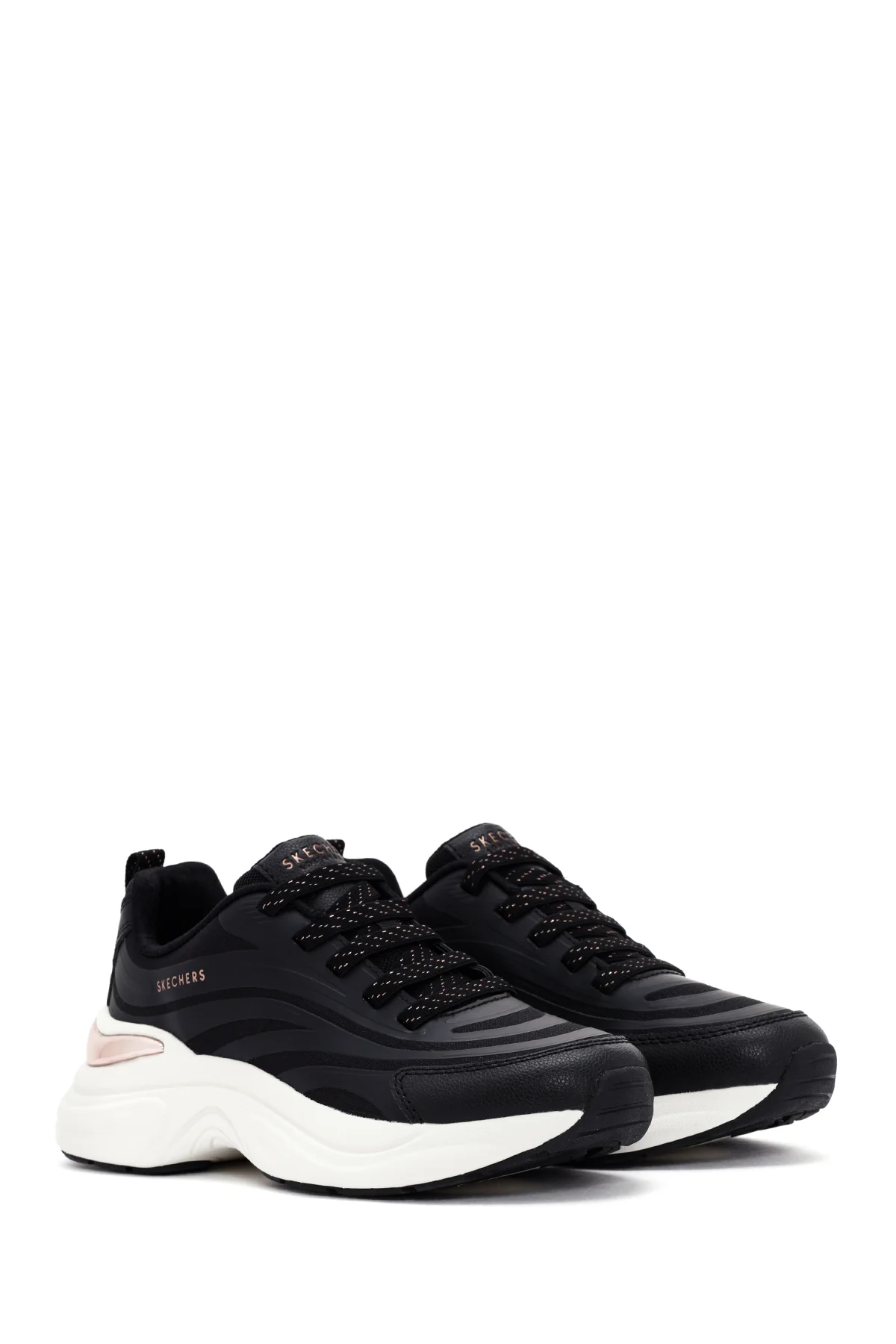 Skechers Kadın Siyah Hazel - Step N Flow Bağcıklı Kalın Tabanlı Sneaker - Image 3