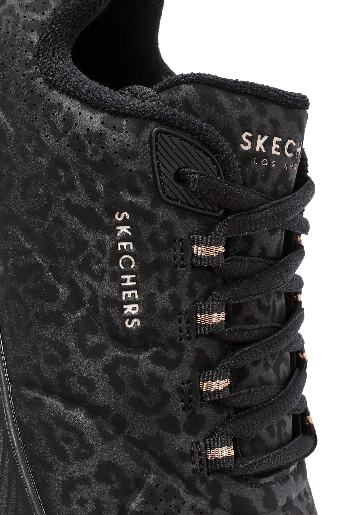 Skechers Kadın Siyah Leopar Desenli Bağcıklı Sneaker - Image 10