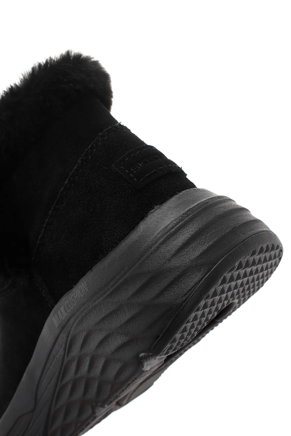 Skechers Kadın Siyah Max Cushioning Süet Deri Kalın Tabanlı Casual Bot - Image 10