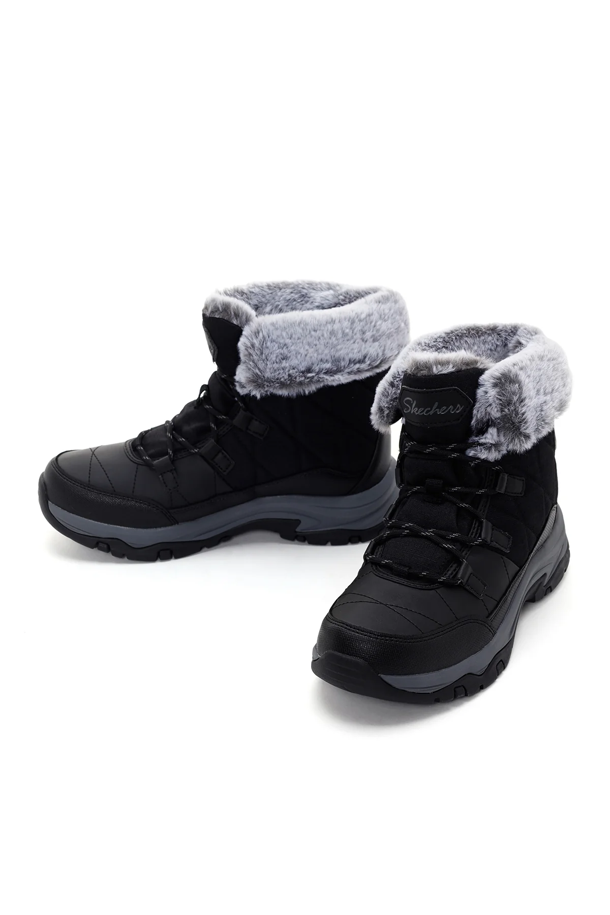 Skechers Kadın Siyah Trego Kalın Tabanlı Bot - Image 3
