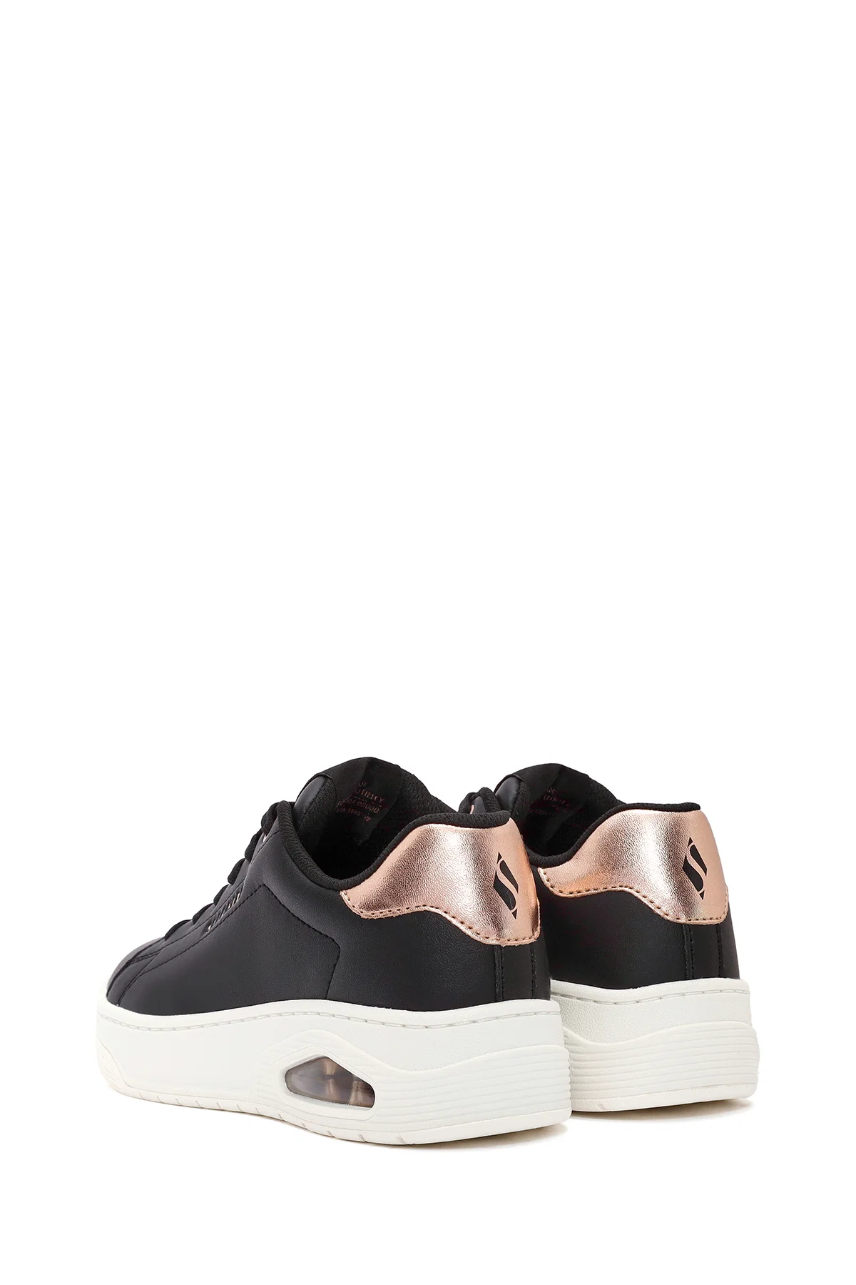 Skechers Kadın Siyah Uno Court Bağcıklı Kalın Tabanlı Deri Sneaker - Image 5