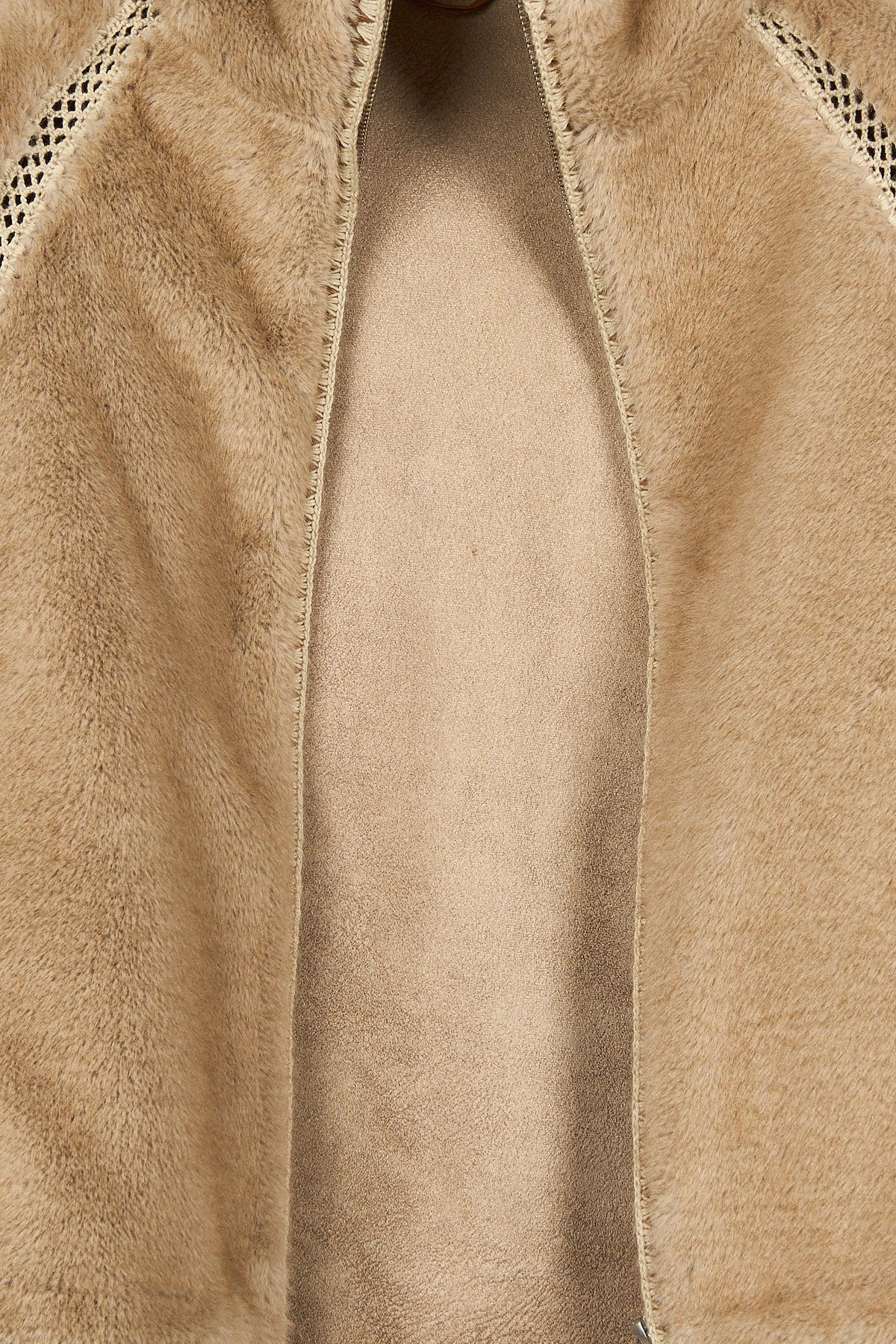 St-Moritz Kadın Bej Oversize Teddy Mont - Image 8