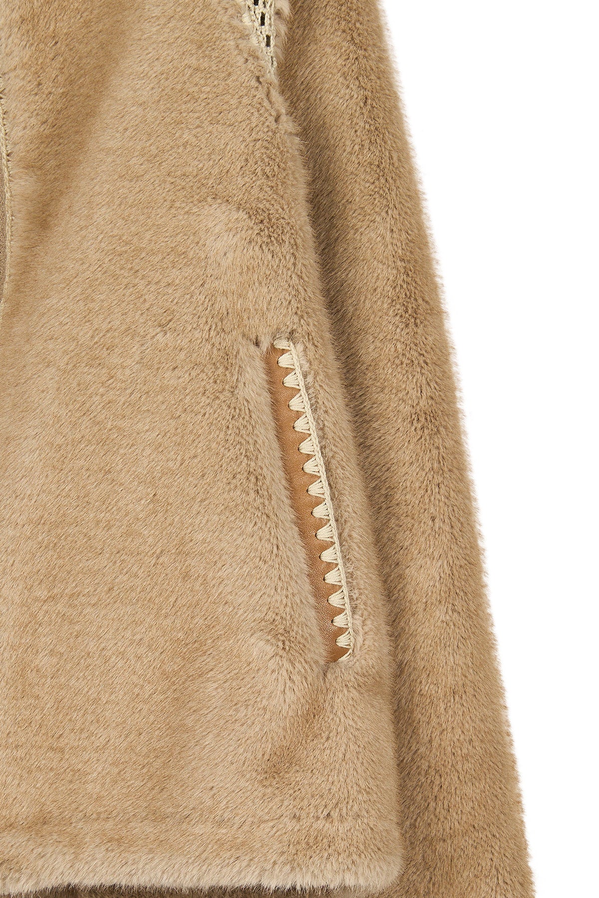 St-Moritz Kadın Bej Oversize Teddy Mont - Image 9