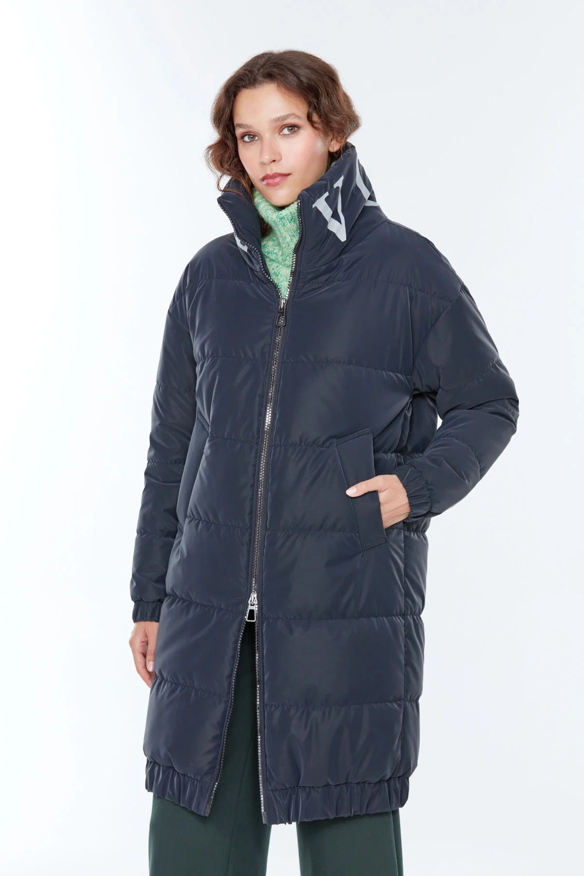 Stockholm Kadın Siyah Softwear Kaban - Image 3