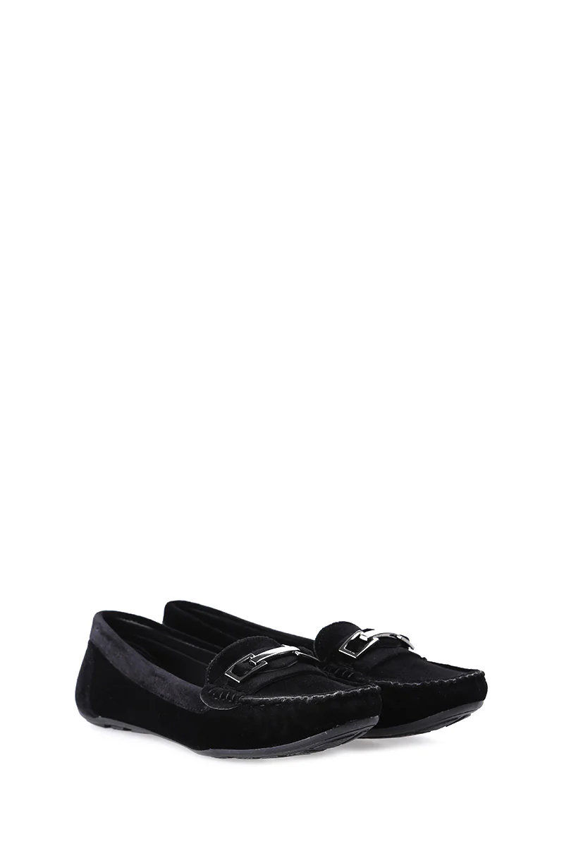 Tokalı Kadın Süet Loafer - Image 10