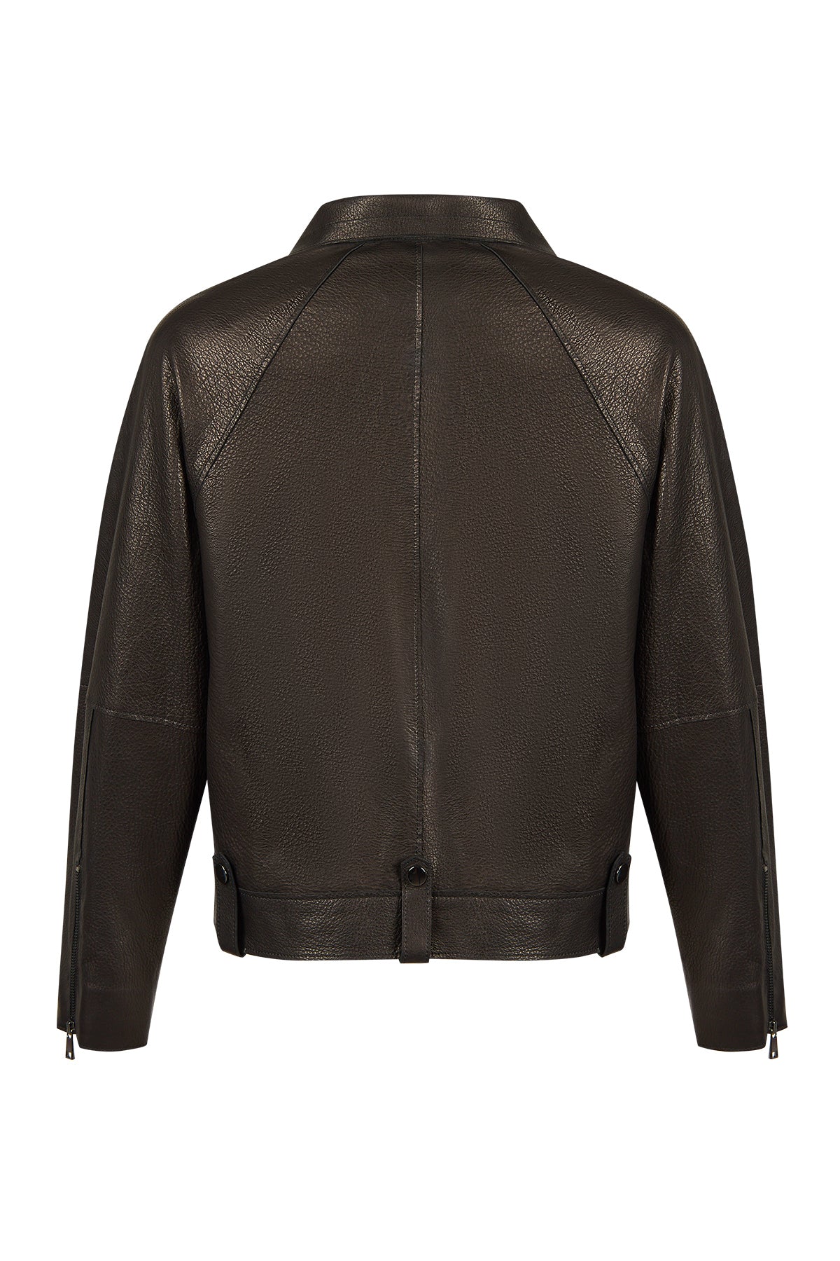 Torino Kadın Siyah Biker Oversize Deri Ceket - Image 3