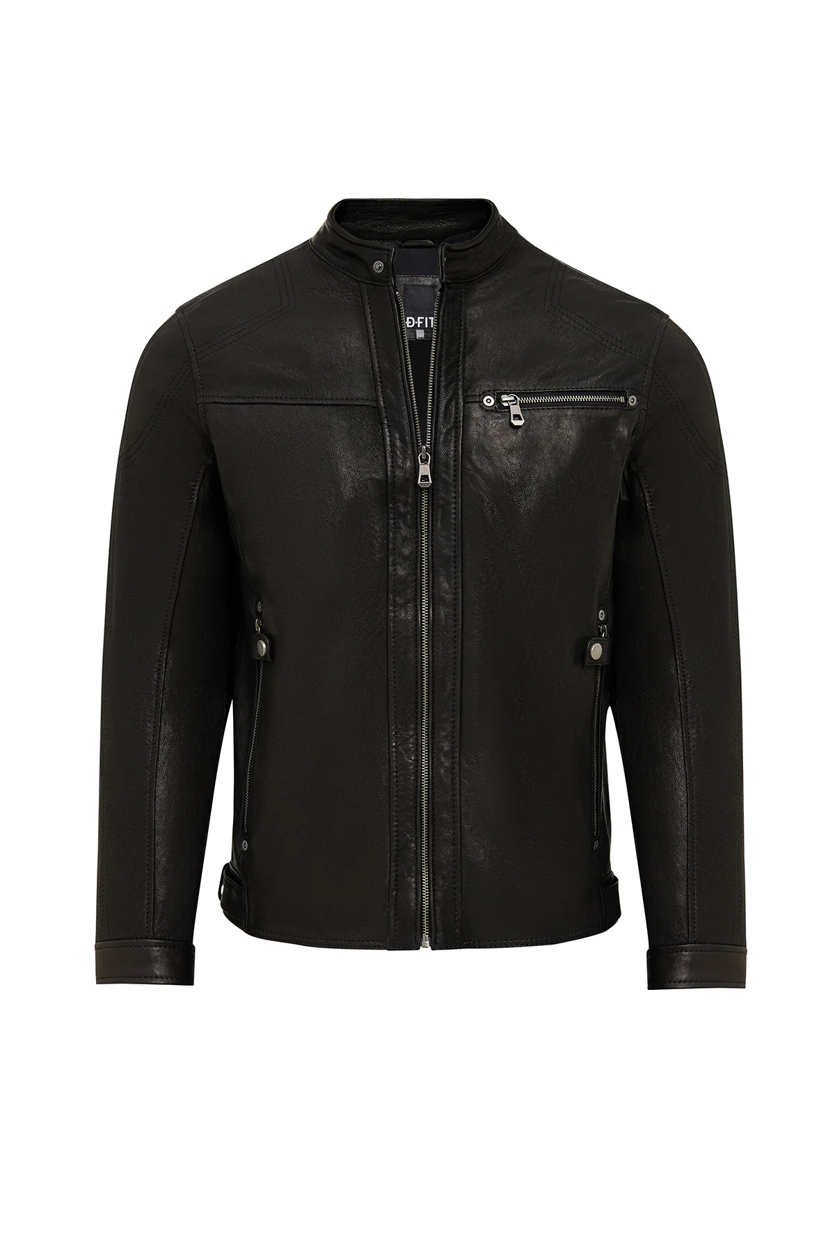 Towns Erkek Siyah Slim-Fit Kısa Deri Ceket - Image 2
