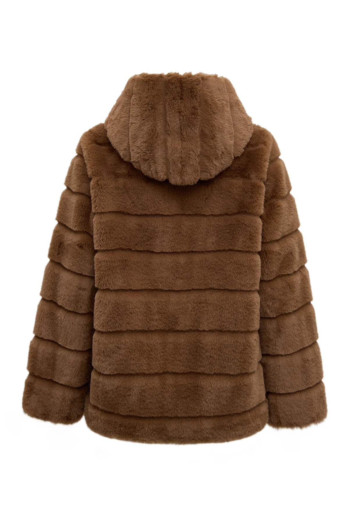 Vienna Kadın Hardal Kapüşonlu Teddy Mont - Image 2