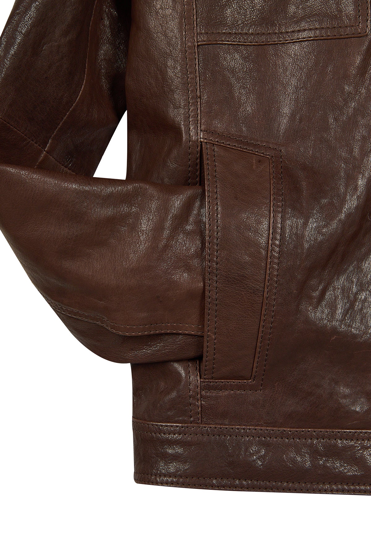 Wade Erkek Kahverengi Slim-Fit Deri Ceket - Image 11