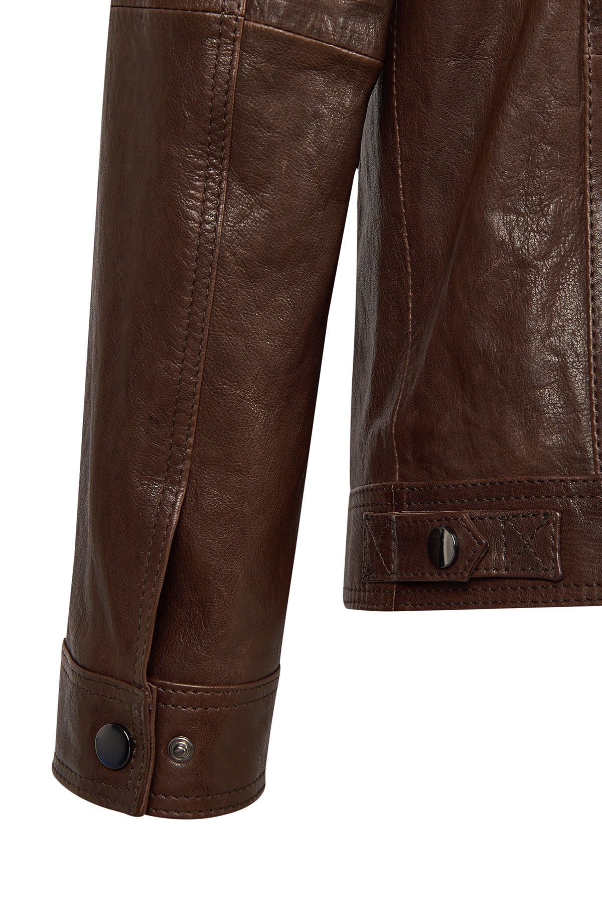 Wade Erkek Kahverengi Slim-Fit Deri Ceket - Image 9