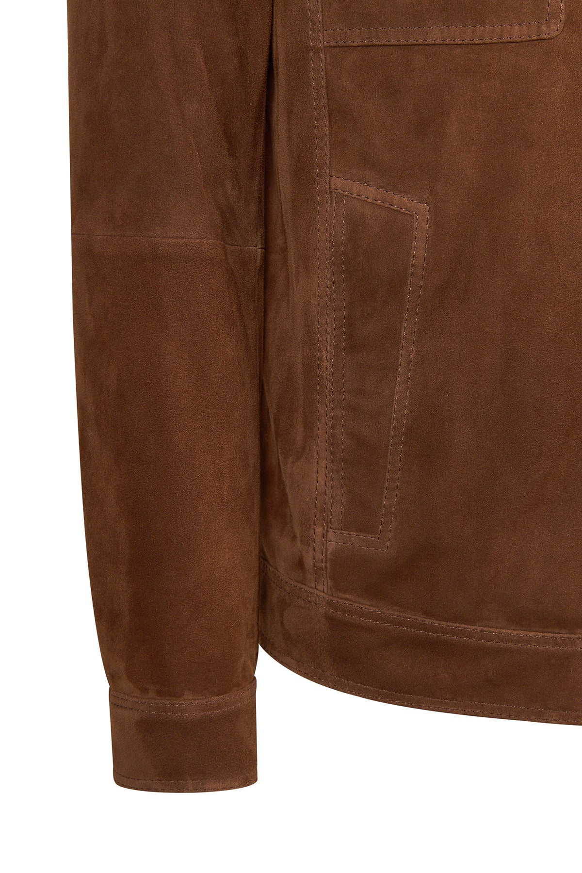 Wade Erkek Kahverengi Slim-Fit Süet Deri Ceket - Image 9