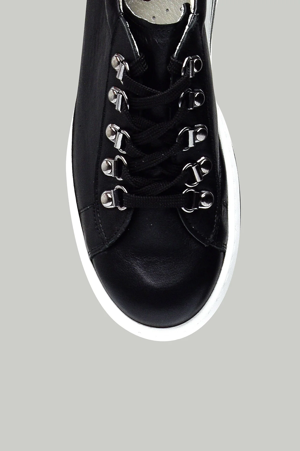 Yüksek Tabanlı Kadın Deri Sneaker - Image 6