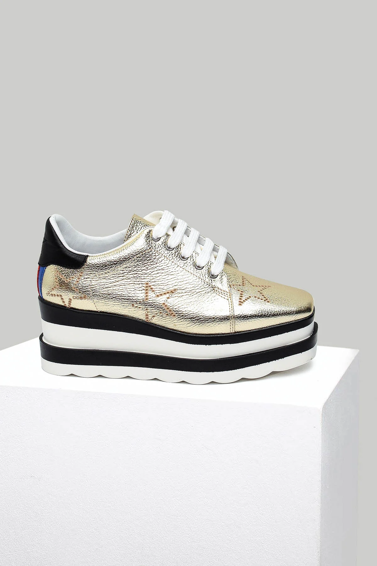 Yüksek Tabanlı Kadın Deri Sneaker - Image 2